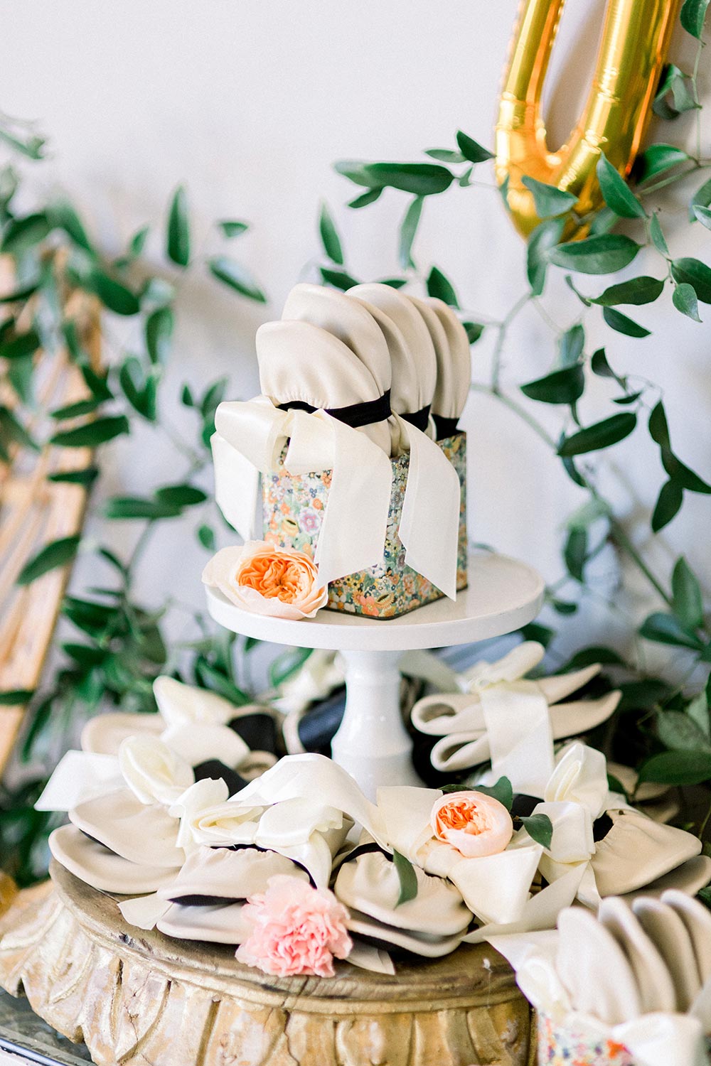 ballet flats wedding favor display